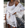 Bílé krajkové šaty/přehoz PERU s vázáním