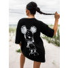 Černé oversize triko/šaty MOUSE s potiskem