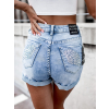 Modré denim kraťasy SHIPSHAPE se stříbrnými detaily