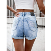 Modré denim kraťasy SHIPSHAPE se stříbrnými detaily