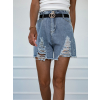 Modré denim kraťasy TESSA s páskem