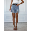 Modré denim kraťasy TESSA s páskem