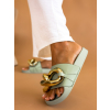 Zelené pantofle FEAR se zlatým zdobením