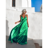 Zelené dlouhé lesklé šaty HAYLEY