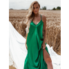 Zelené dlouhé lesklé šaty HAYLEY