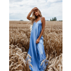 Světle modré dlouhé lesklé šaty HAYLEY