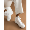 Bílé plátěné kotníkové tenisky SILENT