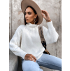 Bílý pletený svetr ALLEGIANCE s volnými rukávy