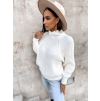 Bílý pletený svetr ALLEGIANCE s volnými rukávy