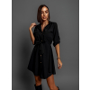 Černé lehké šaty FOGGY s knoflíky