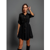 Černé lehké šaty FOGGY s knoflíky