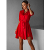 Červené lehké šaty FOGGY s knoflíky
