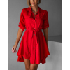 Červené lehké šaty FOGGY s knoflíky
