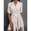 Krémové lehké šaty FOGGY s knoflíky