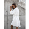 Bílé košilové šaty DEEP s páskem