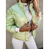 Světle zelená lesklá bunda MILLIE s odepínacími rukávy