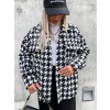 Černý vzorovaný kabátek KEY na knoflíky