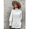 Bílý pletený svetr STAR s rolákem