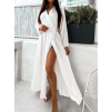 Bílé elegantní šaty WOMAN s dlouhým rukávem