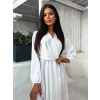 Bílé elegantní šaty WOMAN s dlouhým rukávem