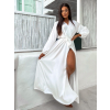 Bílé elegantní šaty WOMAN s dlouhým rukávem
