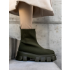 Khaki kotníkové boty WILLY s vysokou podrážkou