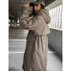 Khaki parka BELLA s kapucí a stahováním v pase