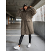Khaki parka BELLA s kapucí a stahováním v pase