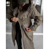 Khaki parka BELLA s kapucí a stahováním v pase