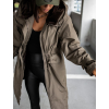 Khaki parka BELLA s kapucí a stahováním v pase