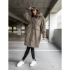 Khaki parka BELLA s kapucí a stahováním v pase