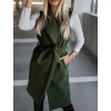 Khaki delší vesta ADELLE na zavazování