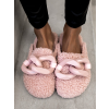 Růžové chlupaté pantofle HUGGIE se zdobením