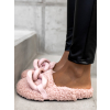 Růžové chlupaté pantofle HUGGIE se zdobením