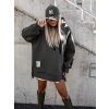 Khaki oversize mikina MOONY s kapucí