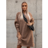 Hnědé pletené svetrové šaty WINELA s volnými rukávy