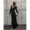 Černé dlouhé šaty SAINTY s rozparkem