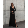 Černé dlouhé šaty SAINTY s rozparkem