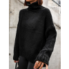 Černý pletený svetr POULINE s roláčkem