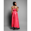 Korálové lesklé dlouhé plesové šaty PRIMROSE
