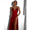 Bordó lesklé dlouhé plesové šaty FAIRYTALE
