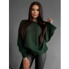 Smaragdový pletený svetr DEITY s volnými rukávy