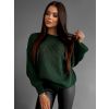 Smaragdový pletený svetr DEITY s volnými rukávy