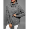 Tmavě šedý pletený oversize svetr TWINED s rolákem