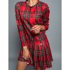 Červené kárované šaty AUSTERITY s volánem