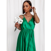 Zelené lesklé dlouhé plesové šaty CHRYSANTHE