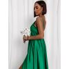 Zelené lesklé dlouhé plesové šaty CHRYSANTHE