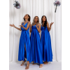 Královsky modré lesklé dlouhé plesové šaty CHRYSANTHE