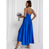 Královsky modré lesklé dlouhé plesové šaty CHRYSANTHE