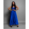 Královsky modré lesklé dlouhé plesové šaty CHRYSANTHE